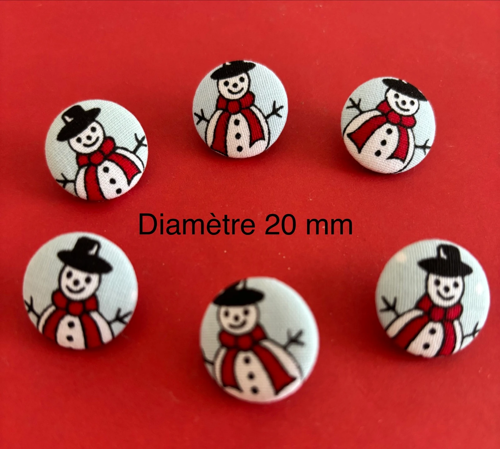Boutons recouverts de tissu 